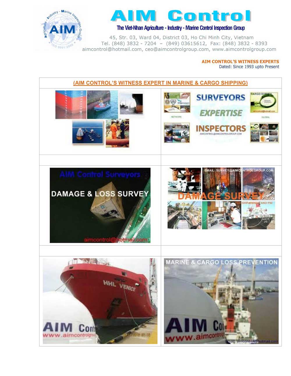 Công ty AIM Control Chuyên gia giám định, giải quyết tai nạn hàng hải