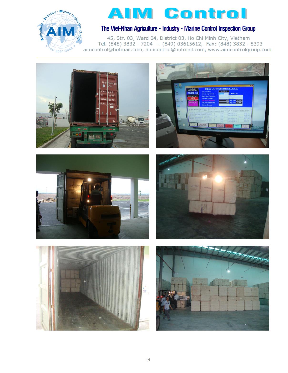 Dich vu kiem dem va phong ngua ton that container hang hoa - Cong ty CP Giam Dinh Viet Nhan AIM Control