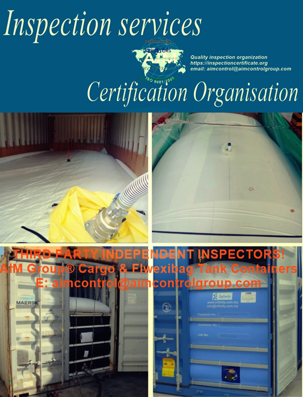 The cargo flexi tank inspection and survey report 